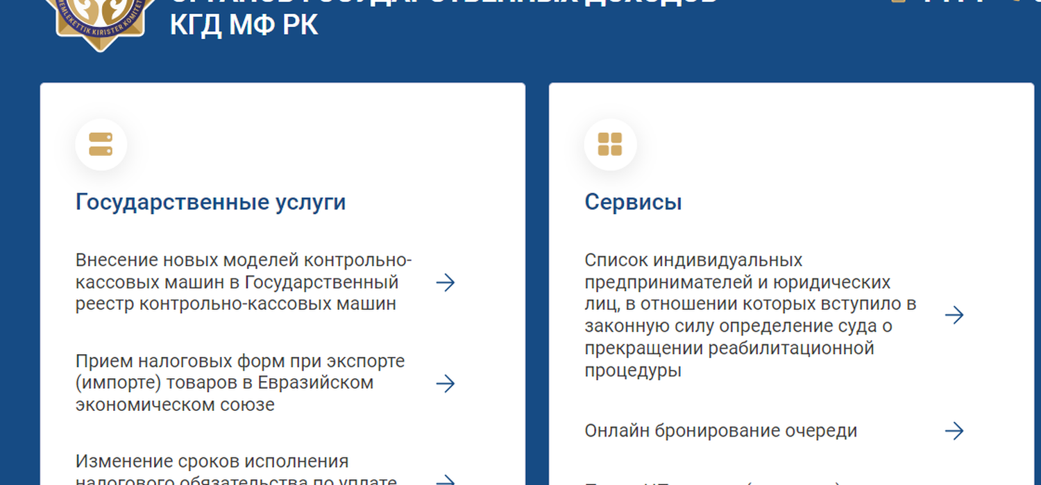 Новый портал услуг и сервисов органов государственных доходов начал работу с 19 августа